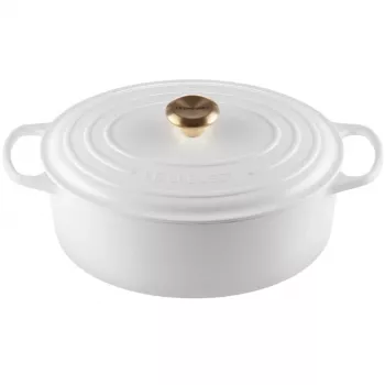 Le Creuset ketaus ovalus puodas 31 cm / 6,3 l, baltas