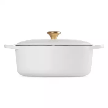 Le Creuset ketaus ovalus puodas 31 cm / 6,3 l, baltas