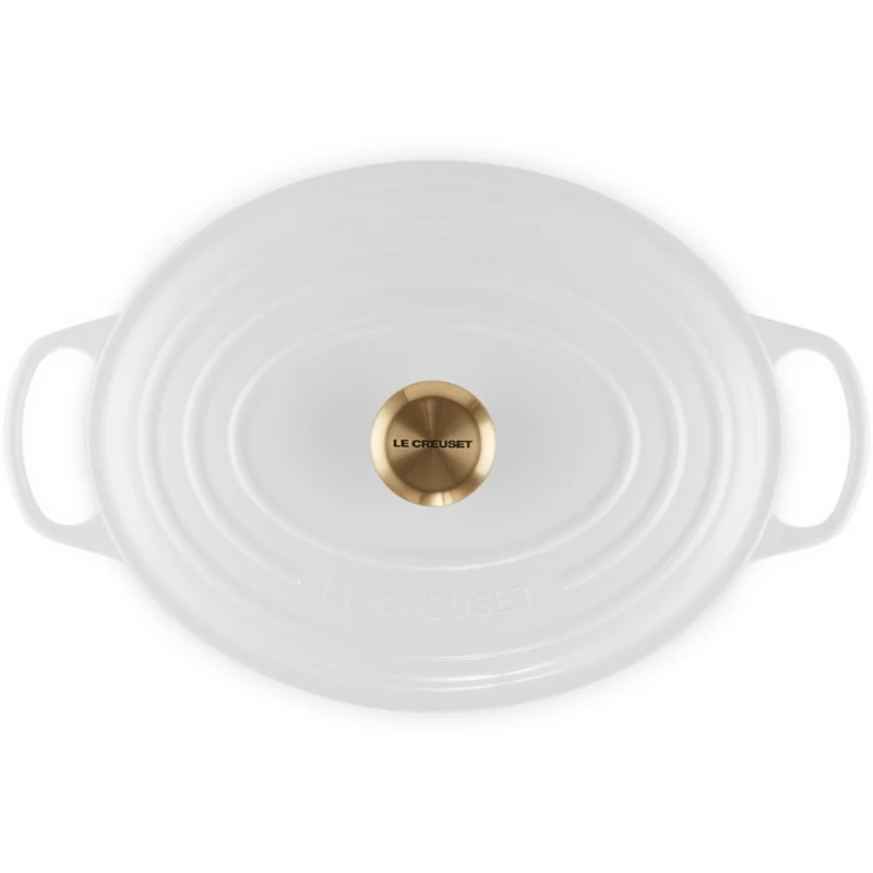 Le Creuset ketaus ovalus puodas 31 cm / 6,3 l, baltas