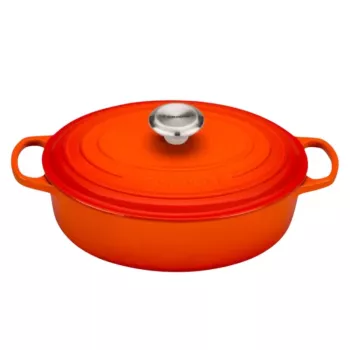 Le Creuset ketaus ovalus troškinimo puodas 27 cm 3,4 l Volcanic Orange