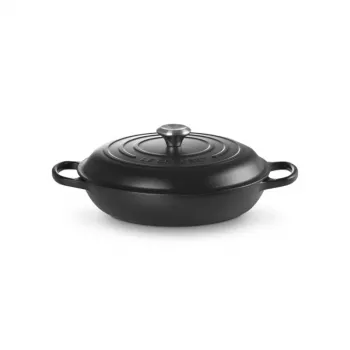 LE CREUSET ketaus negilus puodas 30 cm 3,5 L matinis juodas