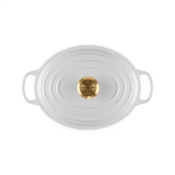 LE CREUSET emaliuoto ketaus ovalus troškinimo puodas 27 cm 4,1 L baltas