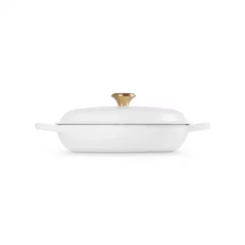 LE CREUSET seklus ketaus troškinimo puodas 30 cm 3,5 L baltas