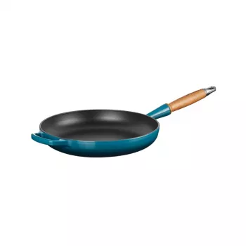 LE CREUSET ketaus keptuvė su medine rankena Ø28cm mėlyna
