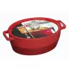 Pyrex ketaus ovali troškintuvė 5,8L raudona 33x25cm
