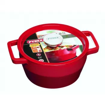 Pyrex ketaus puodas 3,6 l apvalus Ø24 cm raudonas