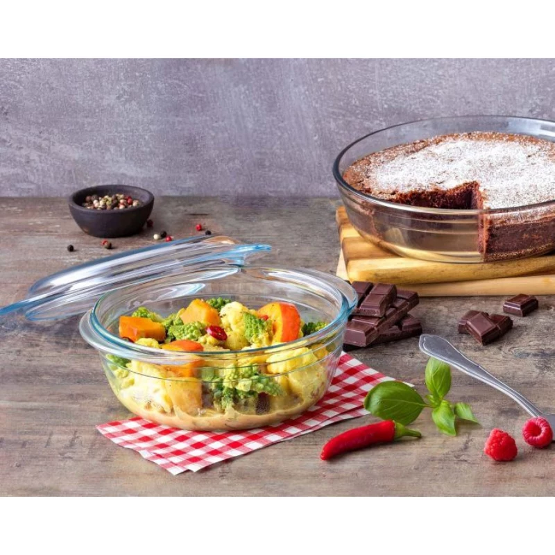 PYREX Essentials stiklinė talpa su dangčiu 1,4 L Ø17 cm