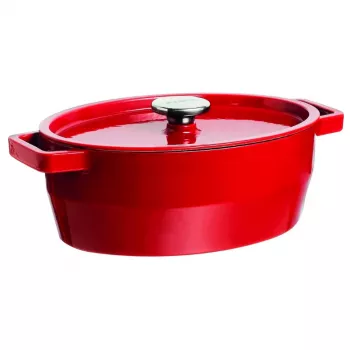 Pyrex ketaus ovali troškinimo keptuvė 3,8 l raudona 29x21 cm