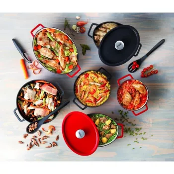 Pyrex ketaus ovali troškinimo keptuvė 3,8 l raudona 29x21 cm