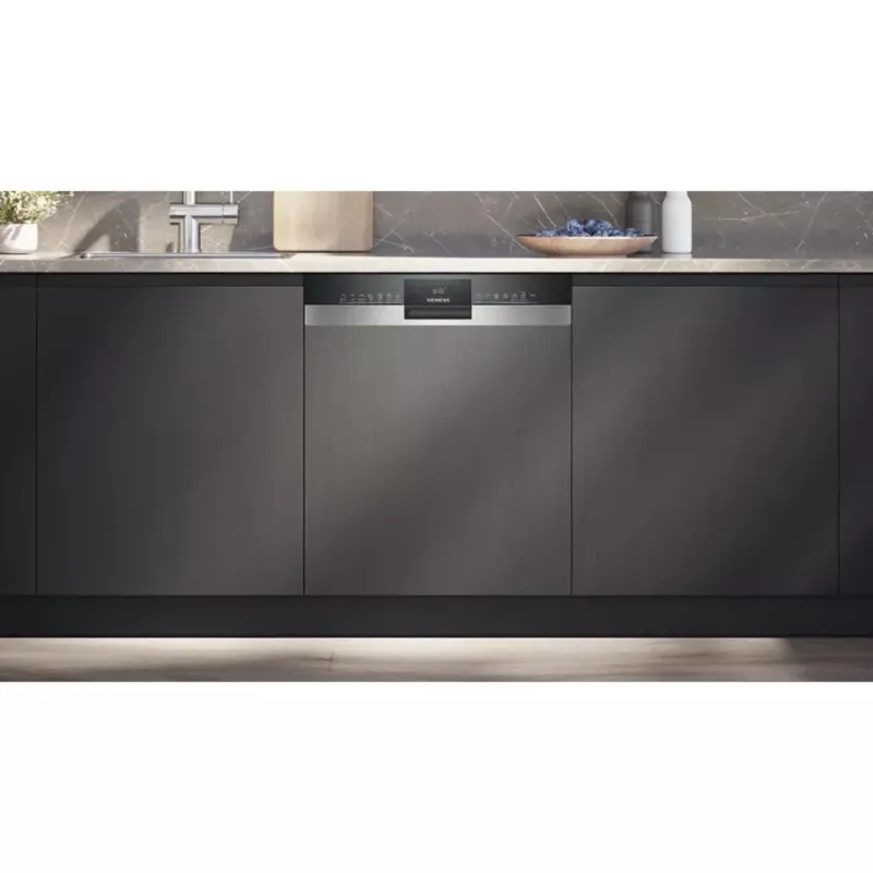 Siemens SX53ES22CE iQ300 iš dalies integruotas indaplovė, 60 cm, 13 vietų, energijos klasė E, Home Connect, AquaStop, InfoLight, nerūdijantis plienas