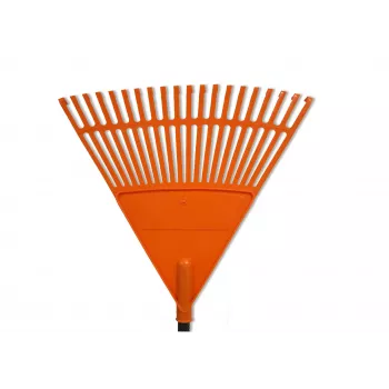 HORTUS lapų grėblys su aliuminio kotu, oranžinė 45 cm galvutė, 20 dantukų