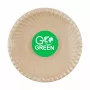 GOGREEN kompostuojamos cukranendrių bagaso lėkštės su „Go Green“ raštu Ø23cm, 10 vnt.