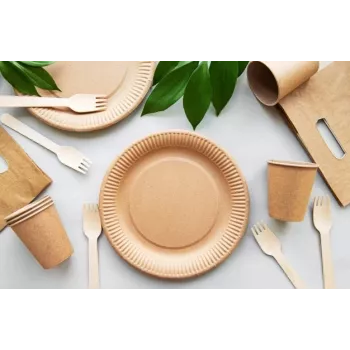 GOGREEN Kraft Paper Plates Go Green Ø22cm 20 vnt.