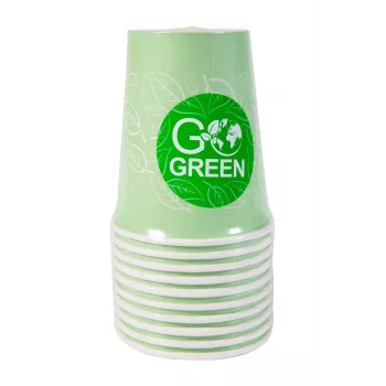 GOGREEN kompostuojamas pikniko indų rinkinys 4 asmenims, 24 dalių, augalinės kilmės, natūraliai baltas