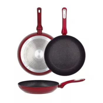 NEWILL Cosmo keptuvė Ø26 cm indukcinė raudona su apsauga nuo taškymosi