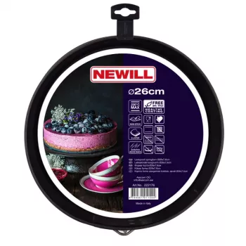 NEWILL atsegama torto forma Ø26x7,6cm juoda, neprideganti, anglinio plieno