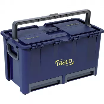 raaco Compact 47 įrankių dėžė 540x300x295 mm, 7 reguliuojamos sekcijos, PP mėlyna/juoda