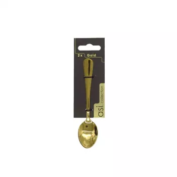 ASI COLLECTION arbatinių šaukštelių rinkinys, 2 vnt., auksinės spalvos, 1,5 mm