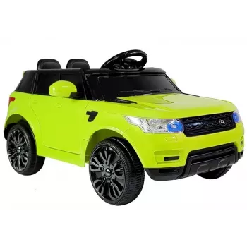 PETMEX HL1638 žalias elektrinis važiuojamasis automobilis vaikams su LED apšvietimu, MP3 grotuvu ir nuotolinio valdymo pultu