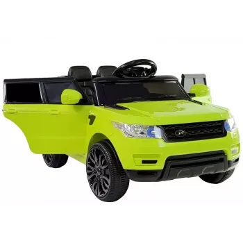 PETMEX HL1638 žalias elektrinis važiuojamasis automobilis vaikams su LED apšvietimu, MP3 grotuvu ir nuotolinio valdymo pultu