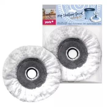 YORK keičiama mopo galvutė Vileda Easy Wring & Clean Turbo – mikropluošto, trikampė, balta su raudonomis detalėmis