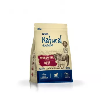 NATURAL Beef with Lamb Mini sausas pašaras suaugusiems mažų veislių šunims, 830g