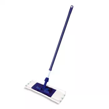 YORK Smart plokščioji šluostė-su šepečiu 45x15 cm su teleskopiniu kotu 74-130 cm, mikropluoštas, pilka/mėlyna