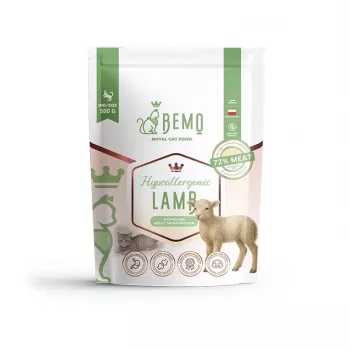BEMO Cat Hypoallergenic Lamb - sausa katėms skirta ėdalo su ėriena - 500g
