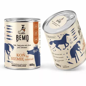 BEMO Horse with Linseed Mono šlapias pašaras šunims - 800g