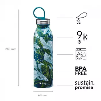 Aladdin X Naito Chilled Thermavac 0,55 L nerūdijančio plieno termosas Goldfish Green