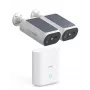 AOSU Smart Security SolarCam P1 SE System 2 kamerų rinkinys, 2K QHD, belaidis, maitinamas saulės energija, spalvų naktinis matymas, dvipusis garsas, IP65, 2 kameros