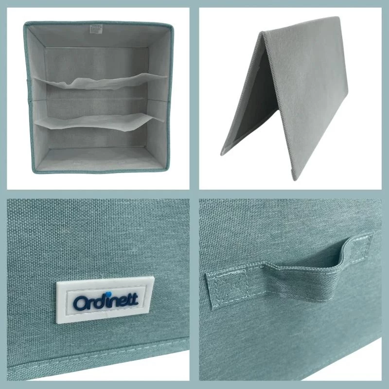 ORDINETT Box Cube 29x29x18,5 cm mėtų spalvos laikymo dėžė su dangčiu