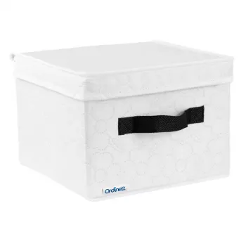 ORDINETT kvadratinė dėžė 25x25x19 cm Cotton White
