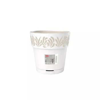STEFANPLAST Gaia gėlių vazonas su padėklu Ø20x19cm Baltas