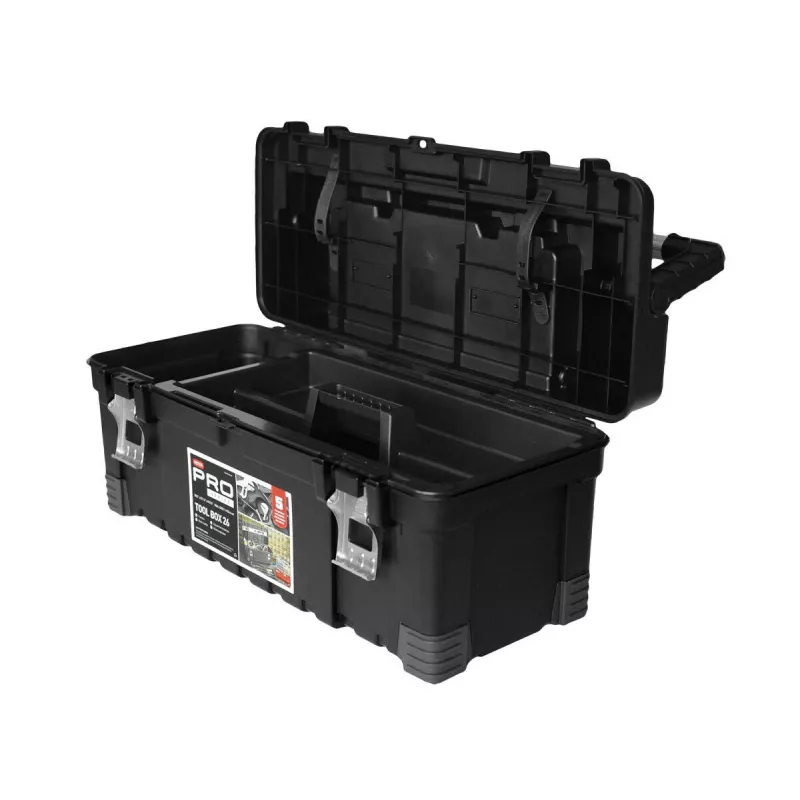 KETER DIY Hawk įrankių dėžė 26 su organizatoriumi, 66 x 28,7 x 26,6 cm, juoda/raudona