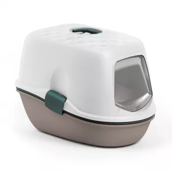 STEFANPLAST Furba Top Chic uždara kraiko dėžė katėms, balta/šviesiai pilka, 58,5x39,4x42,7 cm
