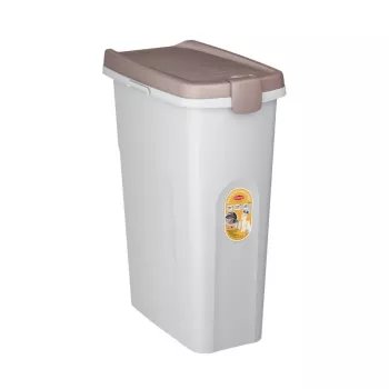 STEFANPLAST pašarų laikymo konteineris su ratukais 40L 15kg baltas/šviesiai pilkas