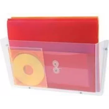 deflecto DocuPocket Sieninis Brošiūrų Laikiklis, DIN A4 Gulsčias, Dūžtantis Skaidrus Plastikas, 1 vnt. (63201)