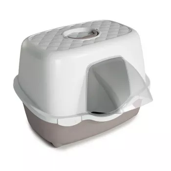 STEFANPLAST Katinų tualetas Tres Chic Outdoor 56x54.5x39cm Baltas/Šviesiai pilkas