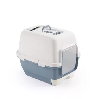 STEFANPLAST Uždara kraiko dėžė katėms Cathy Clever & Smart 58x45x48cm balta/mėlyna