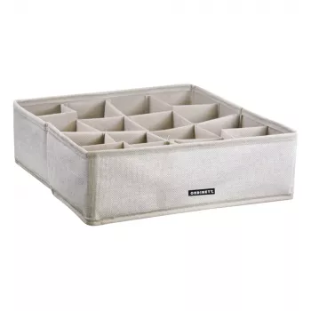ORDINETT Linette dėžė su 4 skyriais 30,5x30,5x10 cm permatoma