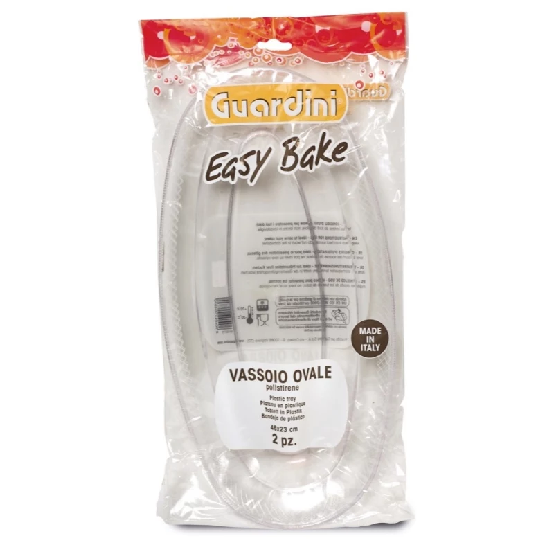 GUARDINI plastikiniai padėklai permatomi, 2 vnt. rinkinys, Easy Bake, 46x23 cm