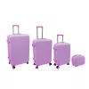 ORDINETT 4 dalių kieto korpuso lagaminų rinkinys 98L/60L/43L/15L rožinis