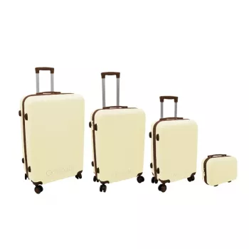 ORDINETT lagaminų rinkinys, 4 dalių, 98L + 60L + 43L + 15L, baltas