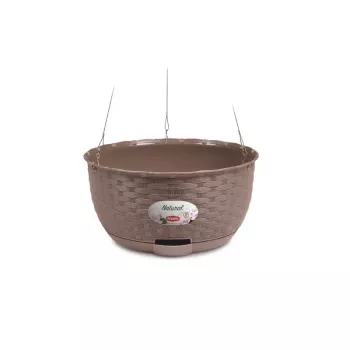 STEFANPLAST Natural pakabinama gėlių vazonas Ø30x14.5cm rudos spalvos