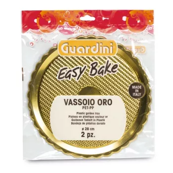GUARDINI Easy Bake auksinės plastikinės skardos, 2 vnt., Ø28cm