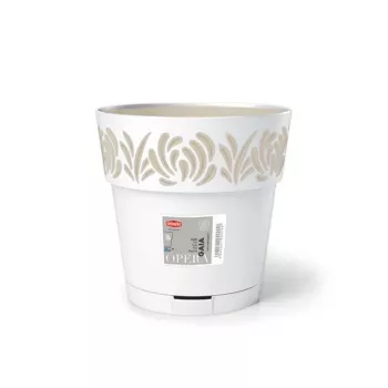 STEFANPLAST Gaia gėlių vazonas su padėklu Ø25x25cm baltas