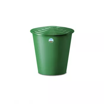 STEFANPLAST vandens statinė 210L su dangčiu ir čiaupu Ø76,5x84cm, žalia
