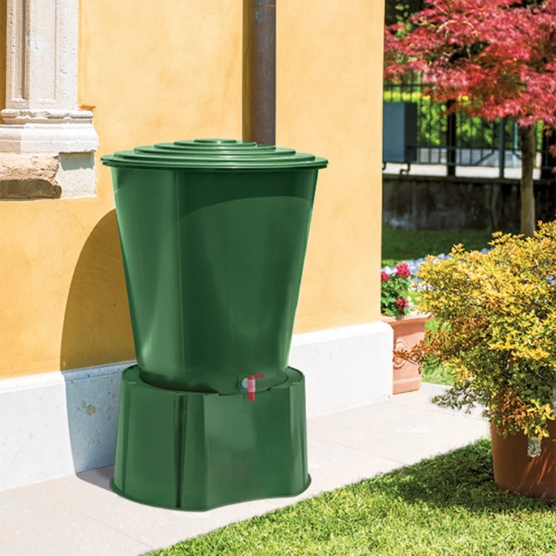 STEFANPLAST vandens statinė 210L su dangčiu ir čiaupu Ø76,5x84cm, žalia