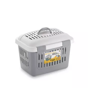 STEFANPLAST Midi Gulliver transportavimo narvas 45x33x33cm, baltas/pilkas